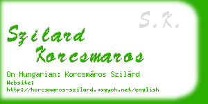 szilard korcsmaros business card